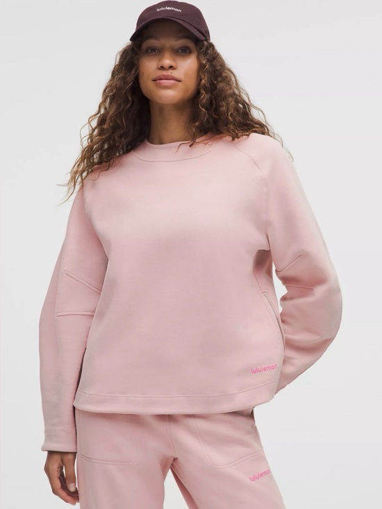 lululemon athletica Tops - Lululemon Loungeful Relaxed-Fit Crewneck Sweatshirt Mink Berry Fleece L *Flaw